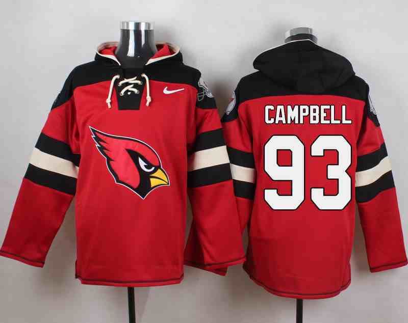 Nike Cardinals 93 Calais Campbell Red Hooded Jersey