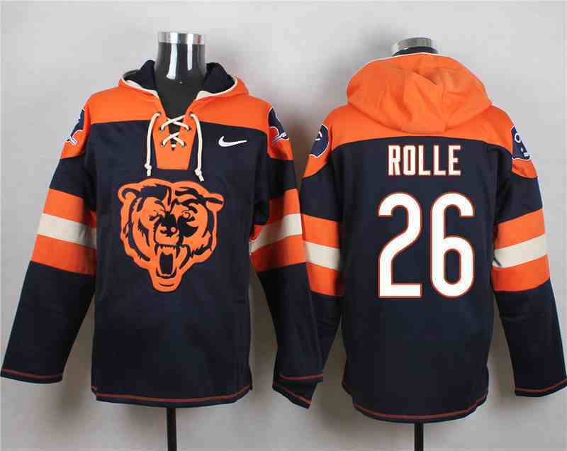 Nike Bears 26 ROLLE Navy Hooded Jersey