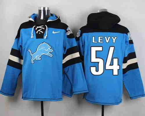 Nike Lions 54 DeAndre Levy Light Blue Hooded Jersey