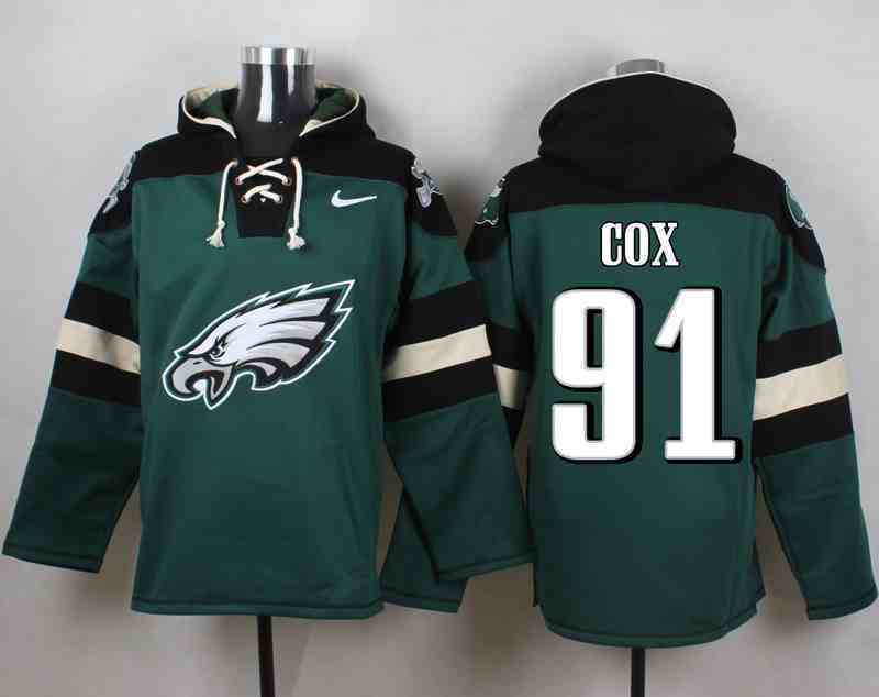 Nike Eagles 91 Fletcher Cox Green Hooded Jersey