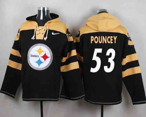 Nike Steelers 53 Maurkice Pouncey Black Hooded Jersey