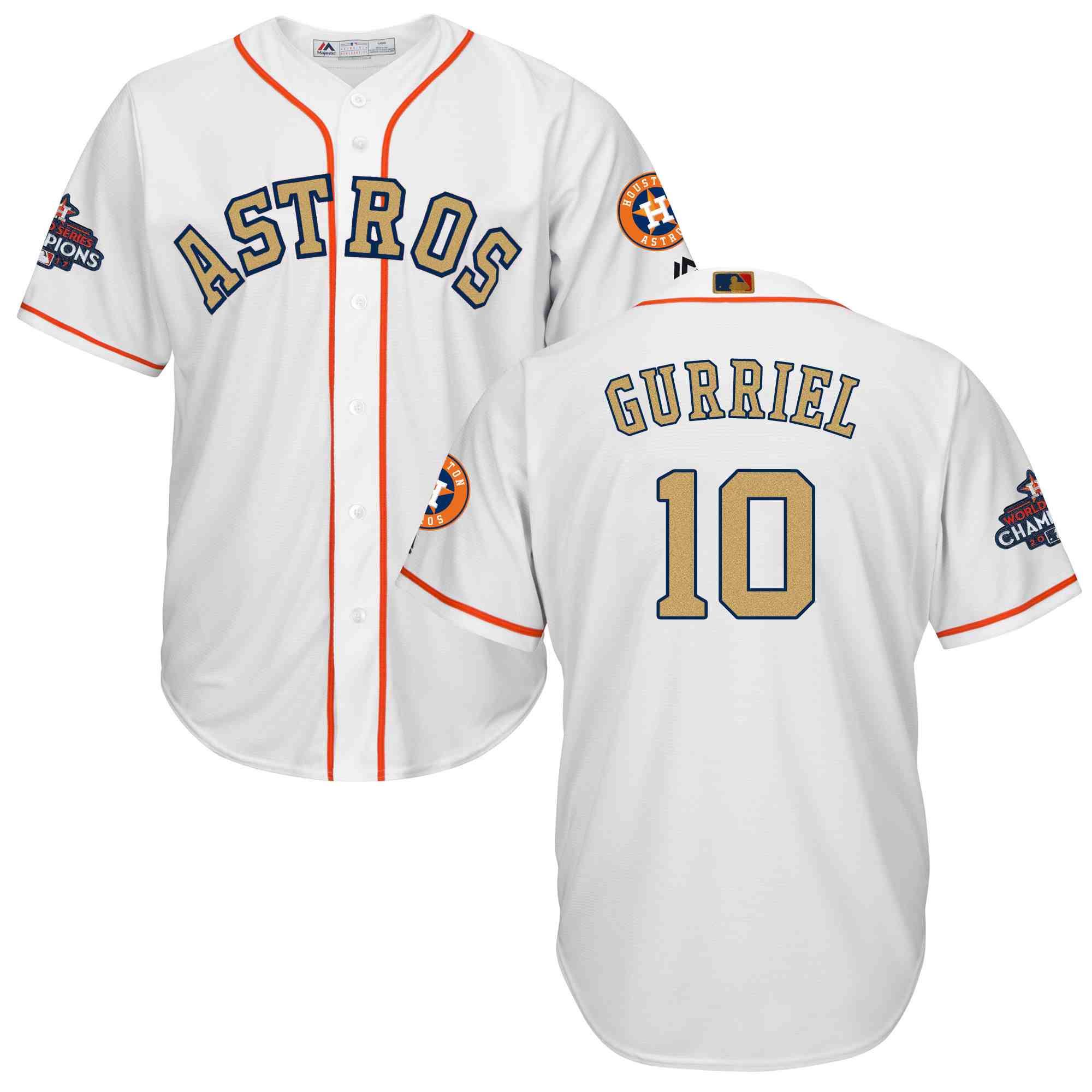 Astros 10 Yuli Gurriel White 2018 Gold Program Cool Base  Jersey