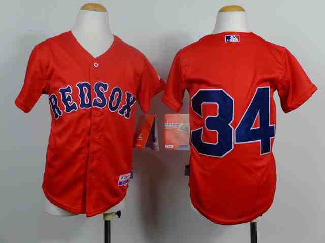 Red Sox 34 Ortiz Red Youth Jersey