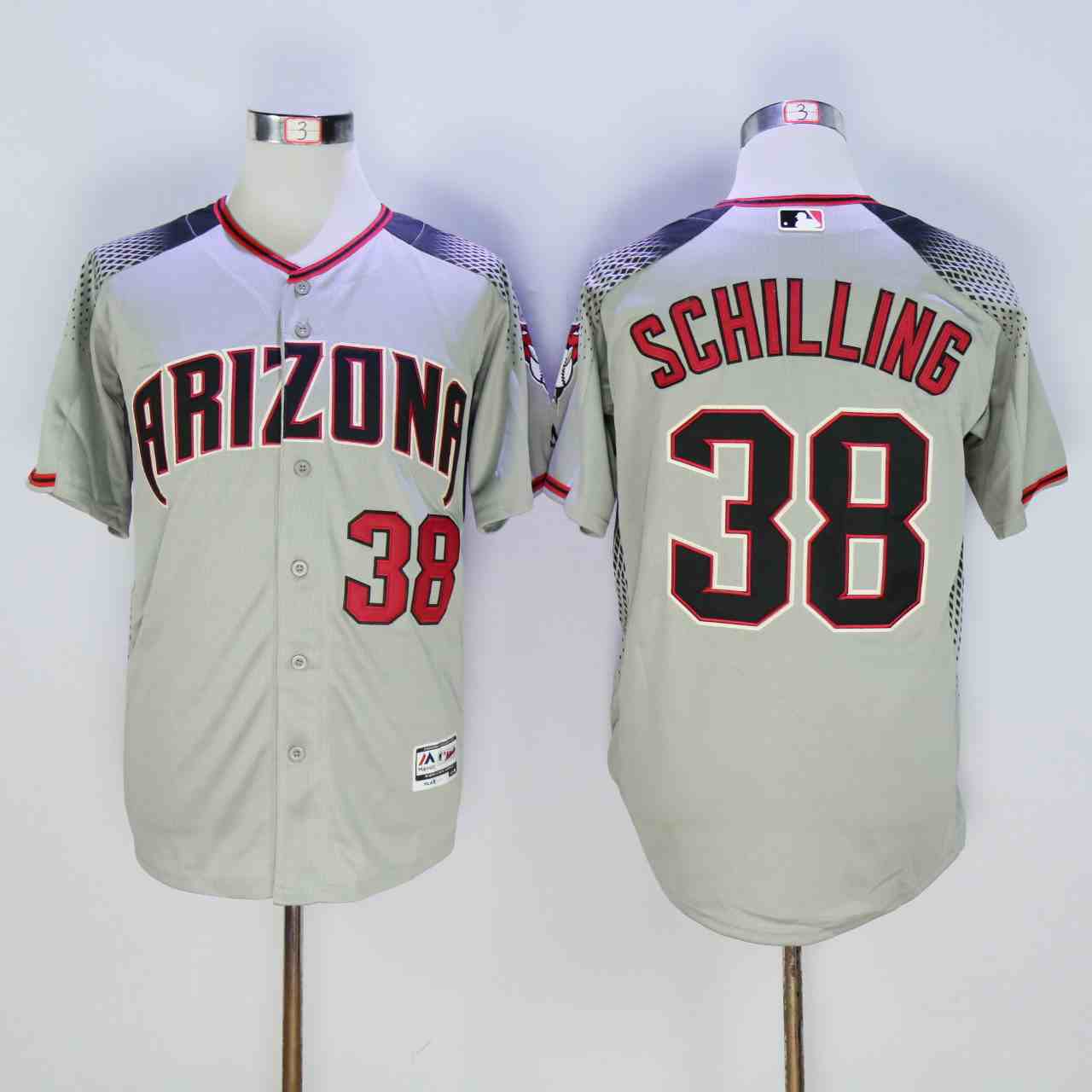 Diamondbacks 38 Curt Schilling Gray Flexbase Jersey