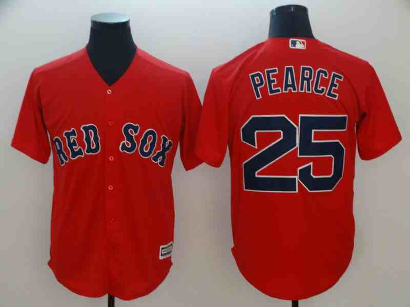 Red Sox 25 Steve Pearce Red Cool Base Jersey