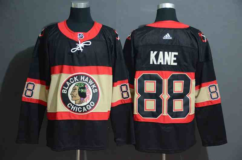 Blackhawks 88 Patrick Kane Premier Black New Third Adidas Jersey