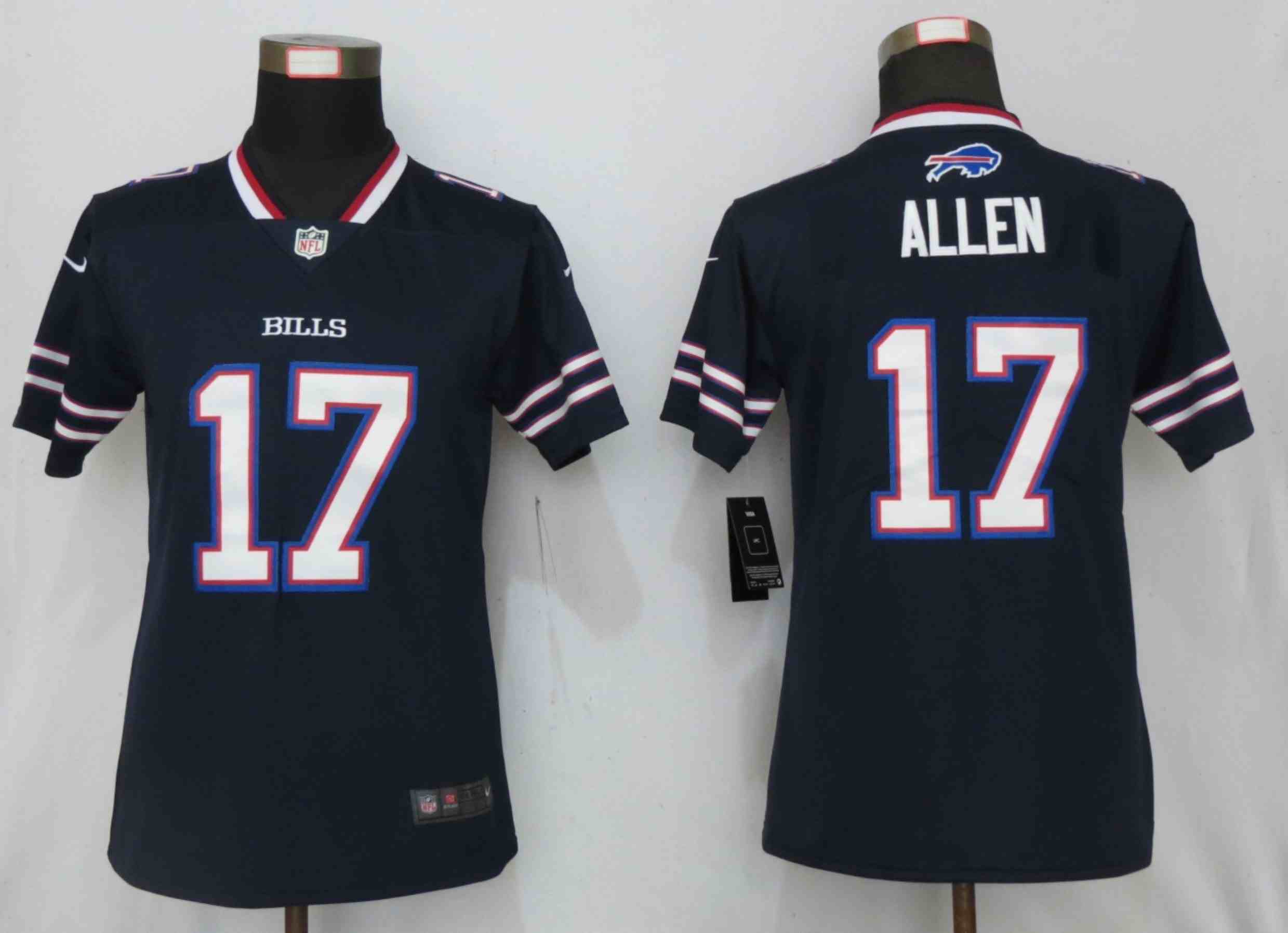 Women New Nike Buffalo Bills 17 Allen  Vapor Untouchable Nike Navy Inverted Elite Playe