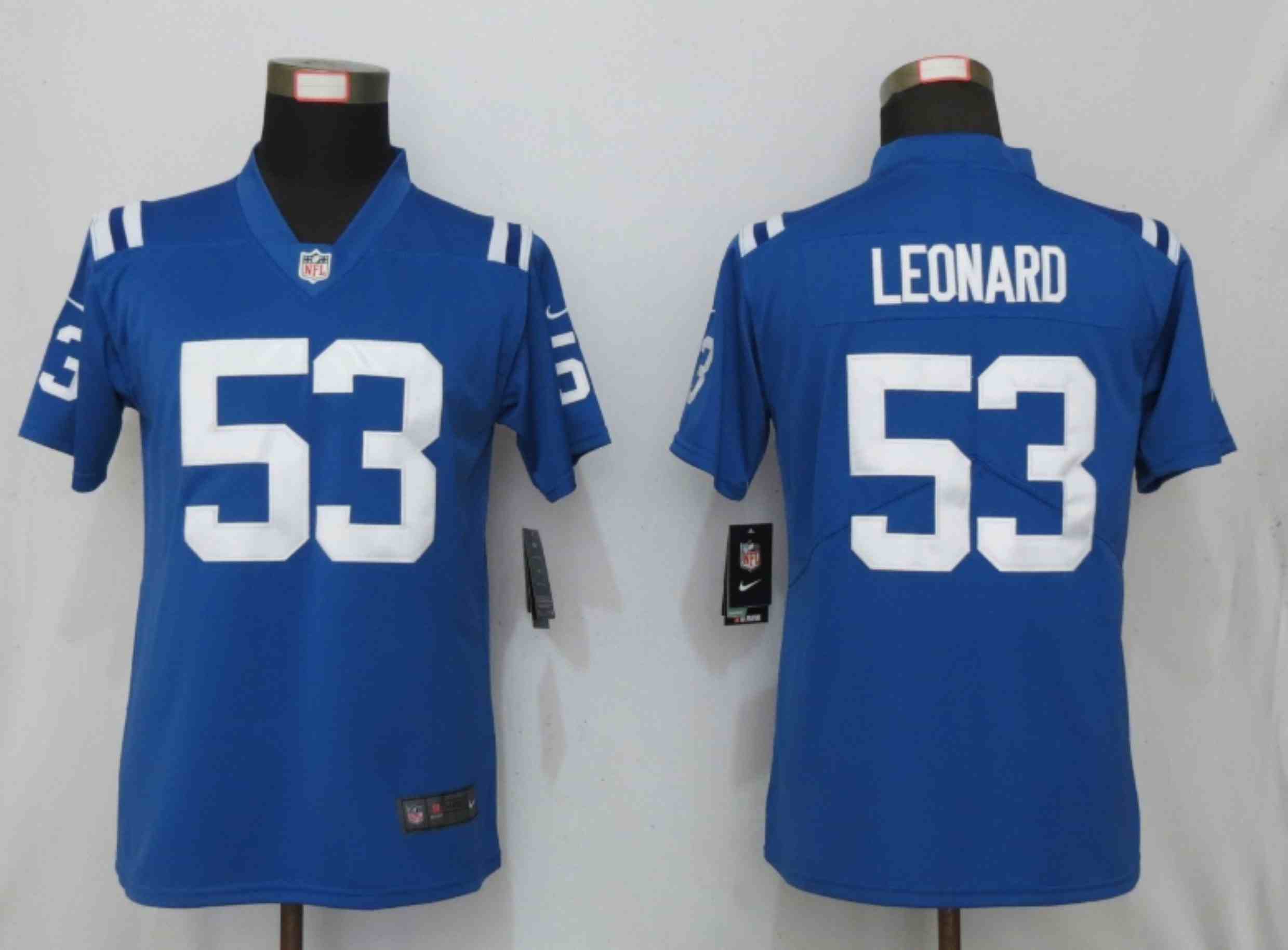 Women Nike Indianapolis Colts 53 Leonard Blue 2017 Vapor Untouchable Elite Playe