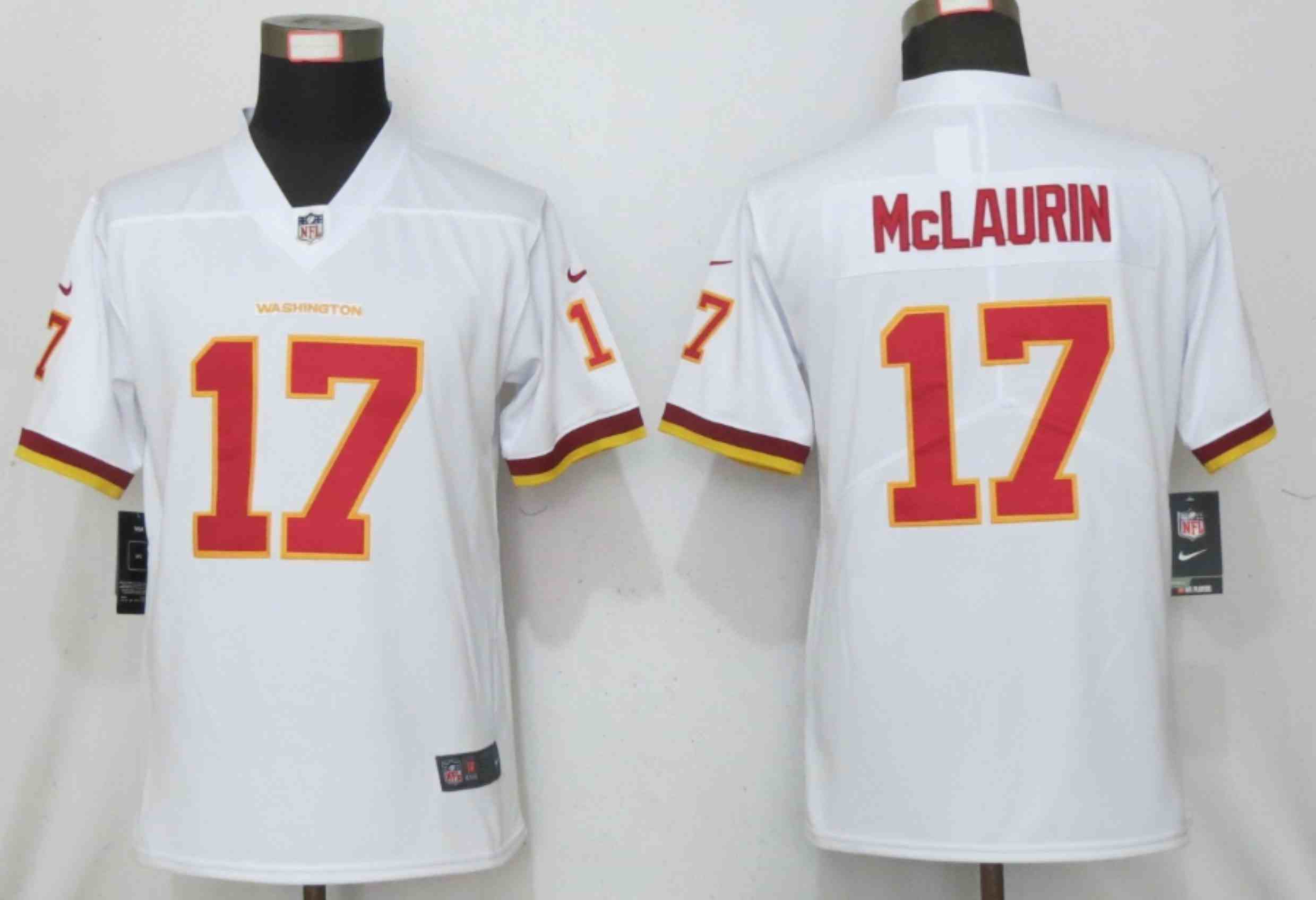 Women New Nike New Washington Red Skins 17 Mclaurin  White 2020 Vapor Untouchable Elite Play