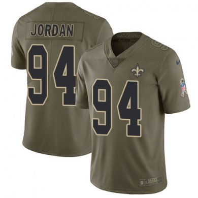 Nike Saints #94 Cameron Jordan Olive Stitched NFL Limited 2017 Salute To Service Youth Jersey