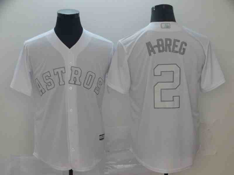 Astros 2 Alex Bregman  A-Breg  White 2019 Players' Weekend Player Jersey