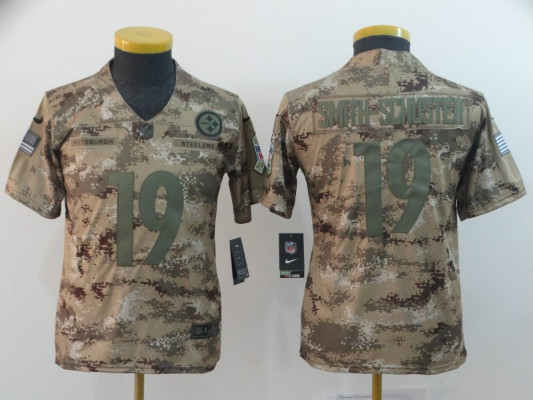 Nike Steelers 19 JuJu Smith-Schuster Camo Youth Salute To Service Limited Jersey