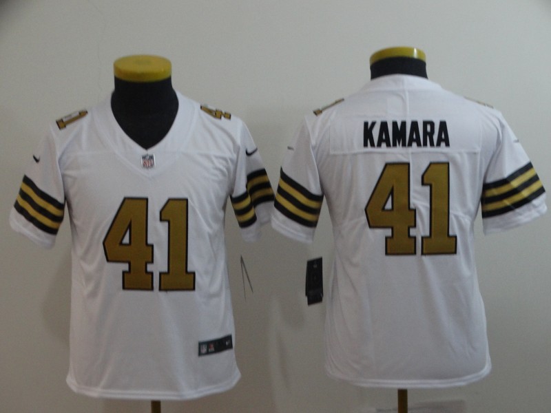 Nike Saints 41 Alvin Kamara White Youth Color Rush Limited Jersey