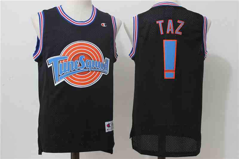 Tune Squad ! Taz  Black Stitched Movie Jersey