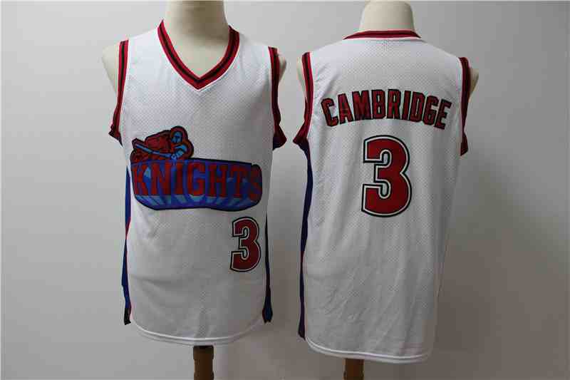 Los Angeles Knights 3 Calvin Cambridge White Movie Basketball Jersey