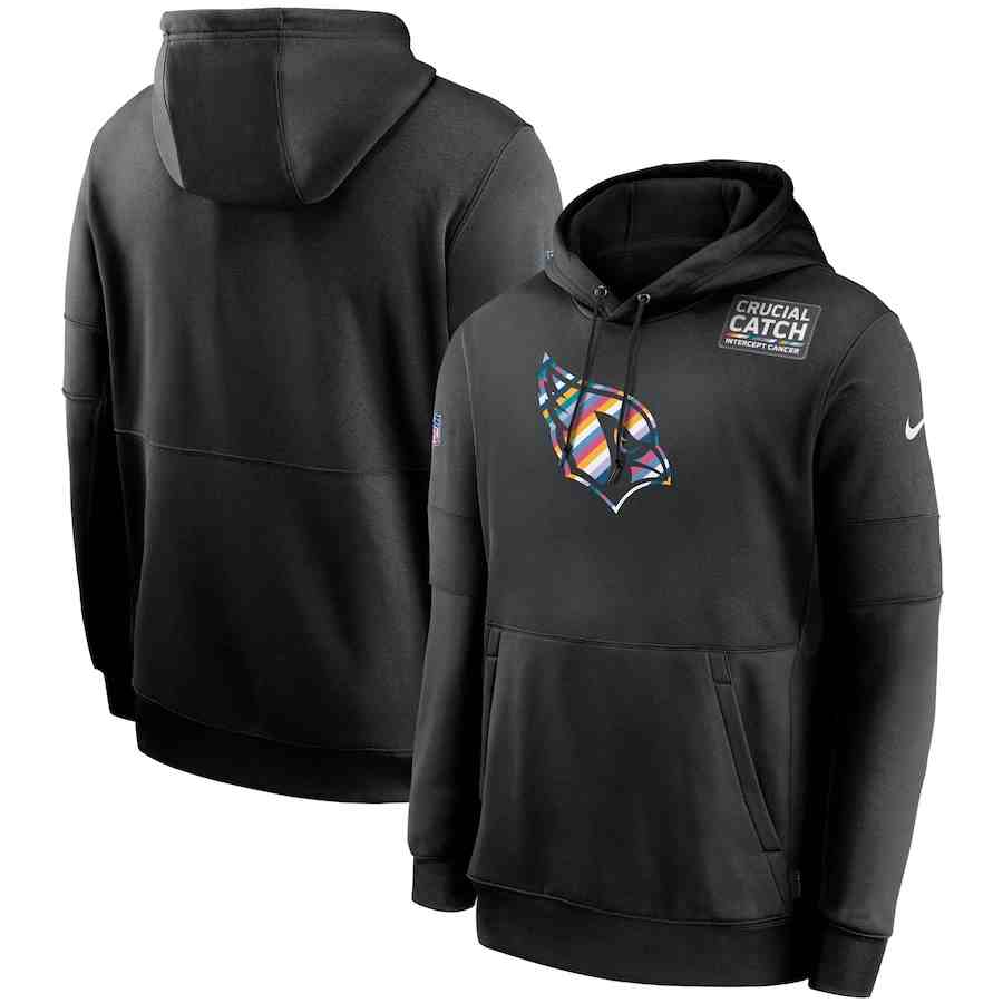 Men Arizona Cardinals 2020 Nike Crucial Catch Sideline Performance Pullover Hoodie