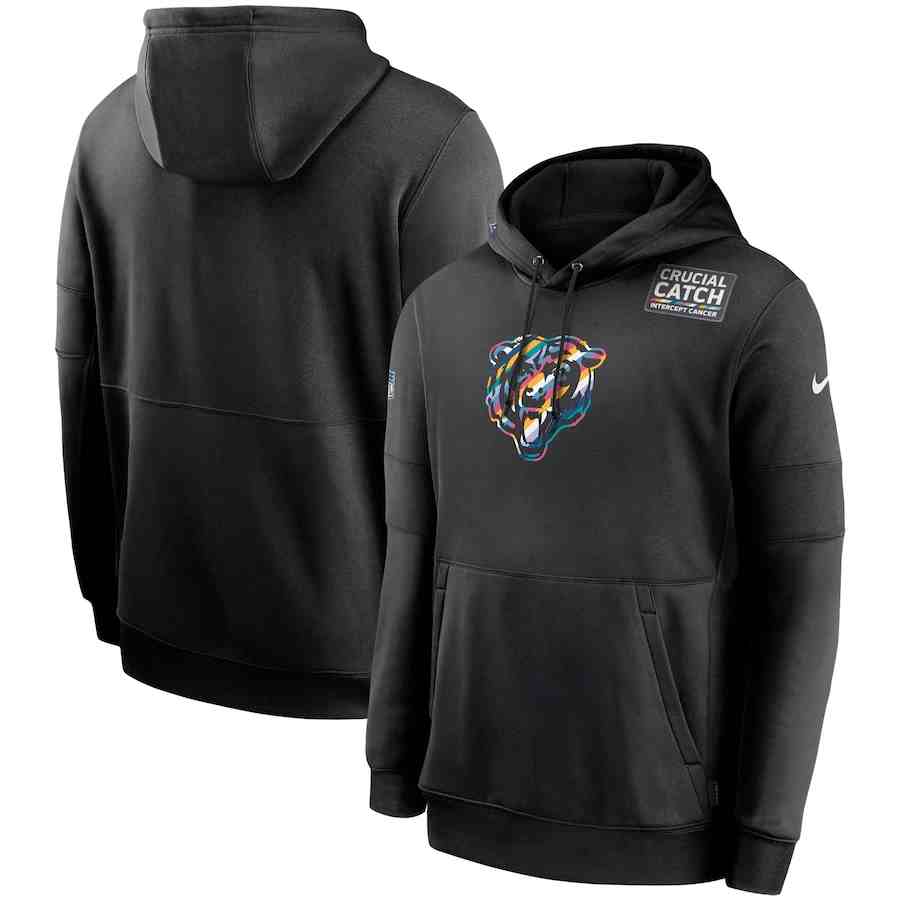 Men's Chicago Bears  2020 Nike Crucial Catch Sideline Performance Pullover Hoodie