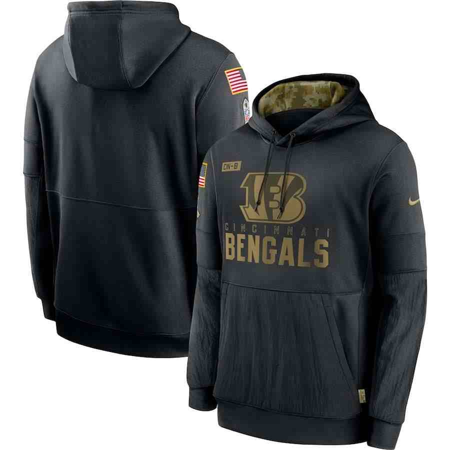 Men's Cincinnati Bengals Nike Camo 2020 Salute To Service Therma Performance Pullover Hoodie