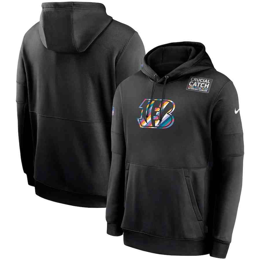 Men's Cincinnati Bengals 2020 Nike Crucial Catch Sideline Performance Pullover Hoodie