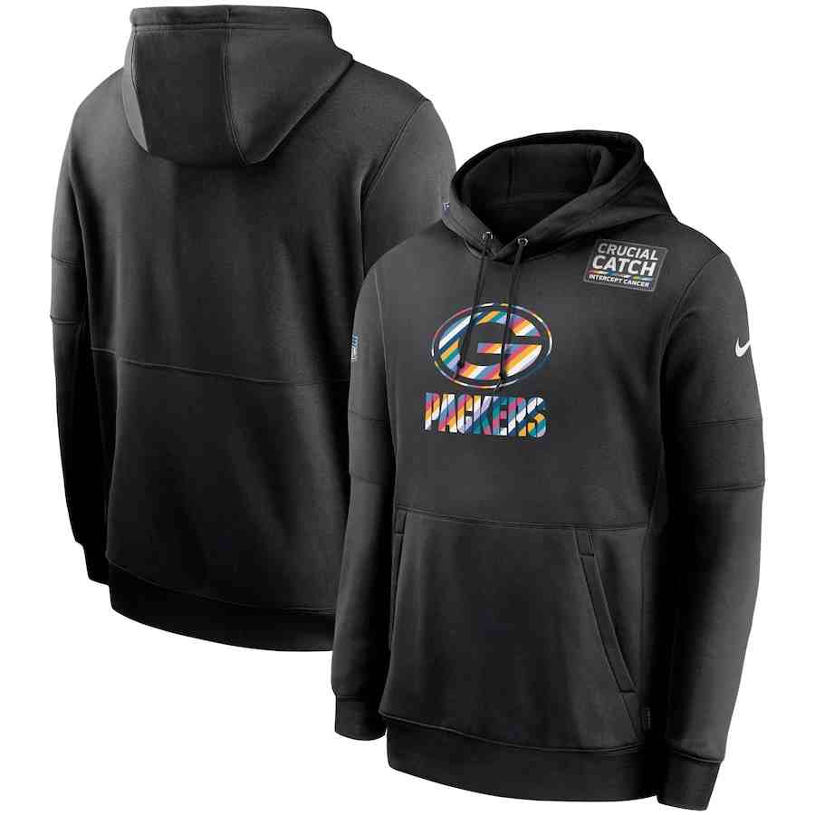 Men's Green Bay Packers 2020 Nike Crucial Catch Sideline Performance Pullover Hoodie