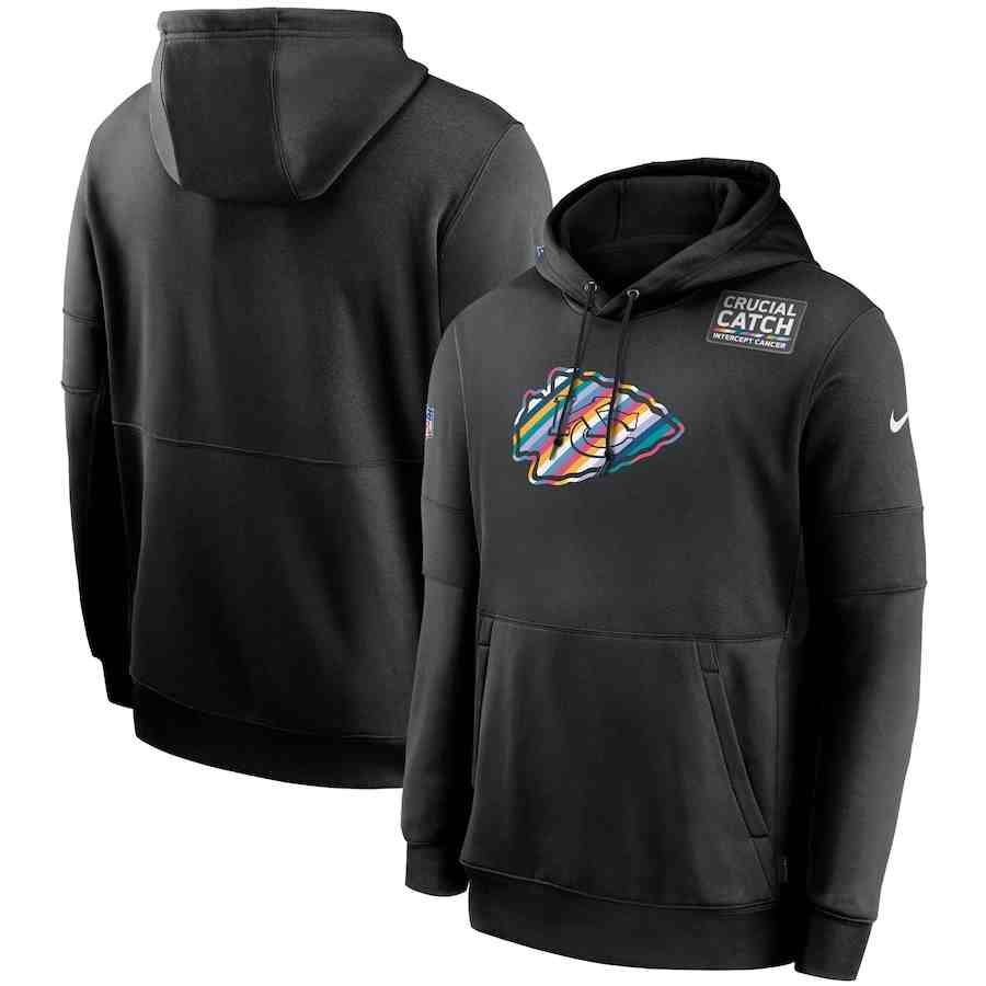 Men's Kansas City Chiefs 2020 Nike Crucial Catch Sideline Performance Pullover Hoodie