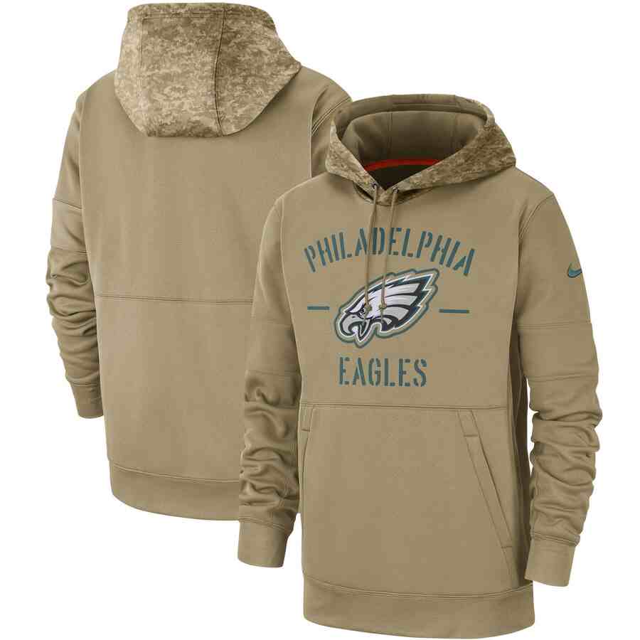 Men's Philadelphia Eagles Nike Camo 2019 Salute To Service Therma Performance Pullover Hoodie