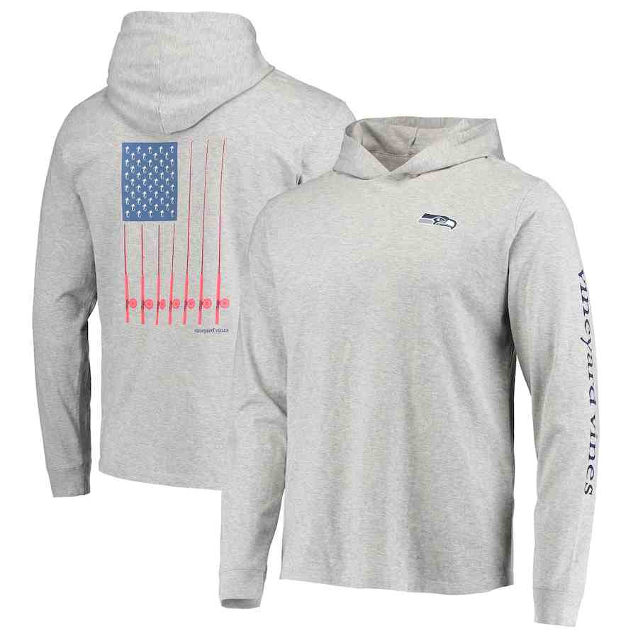 Men Seattle Seahawks Grey Performance Pullover Hoodie