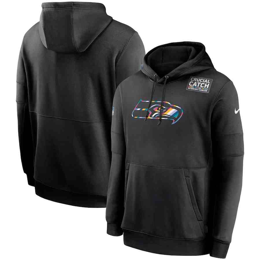 Men's Seattle Seahawks 2020 Nike Crucial Catch Sideline Performance Pullover Hoodie