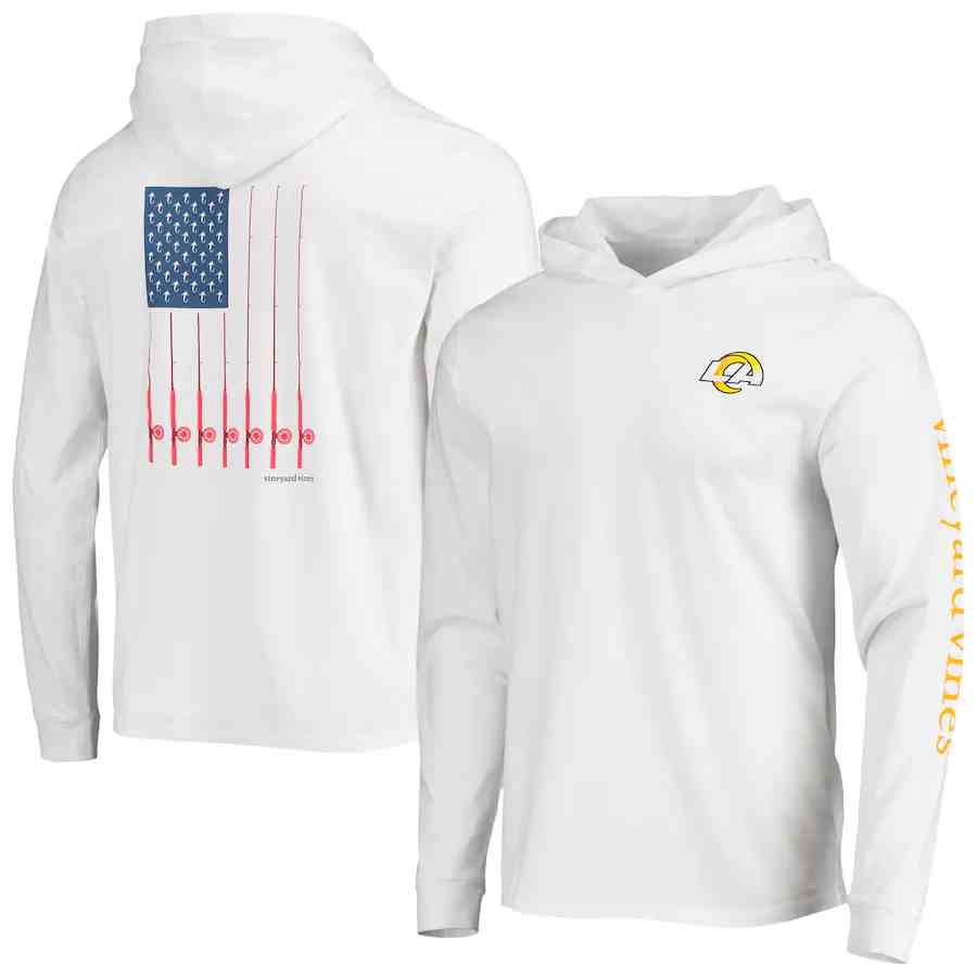 Men's Los Angeles Rams White Performance Pullover Hoodie