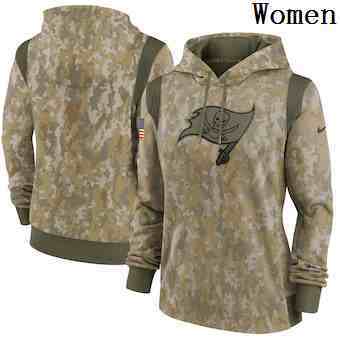 Women's Tampa Bay Buccaneers Nike Camo 2021 Salute To Service Therma Performance Pullover Hoodie