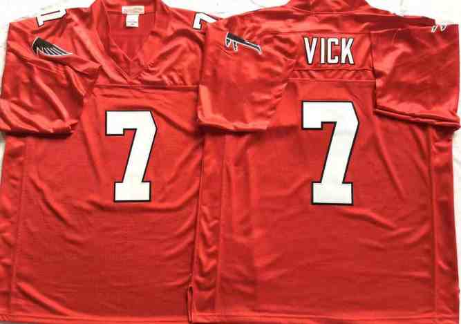 Men's Atlanta Falcons 7 Michael Vick Throwback red Jersey