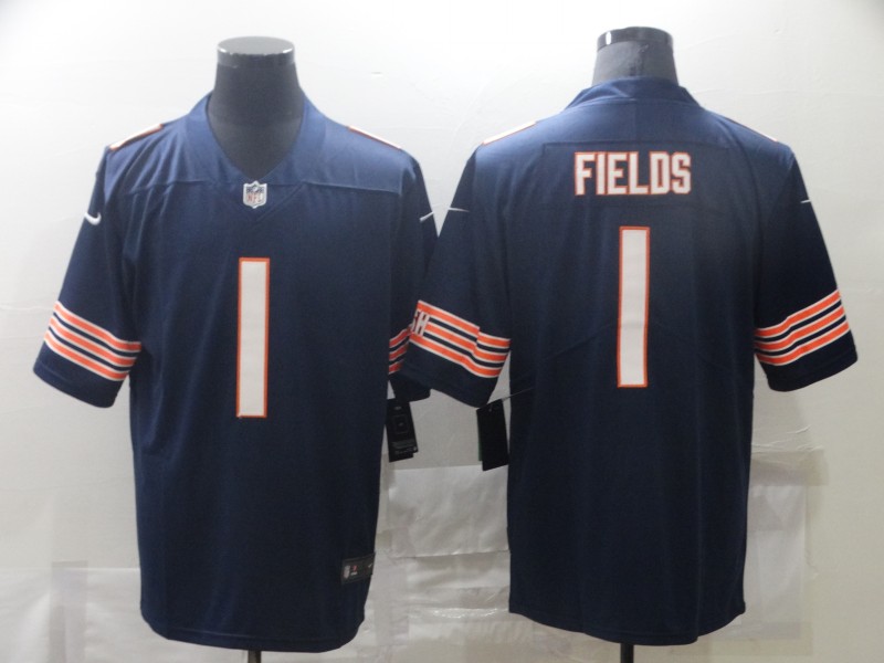 Nike Bears 1 Justin Fields Navy 2021 NFL Draft Vapor Untouchable Limited Jersey
