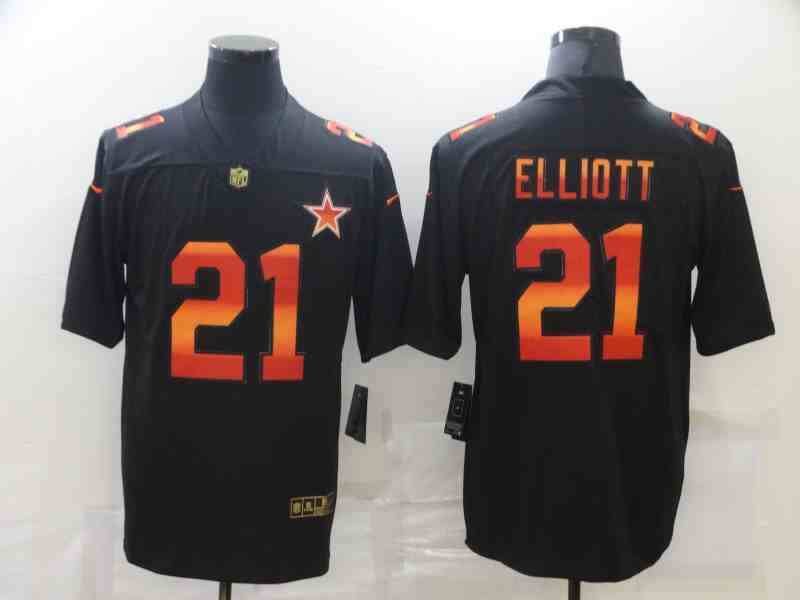 Nike Cowboys 21 Ezekiel Elliott Black colorful fashion Edition  Limited Jersey