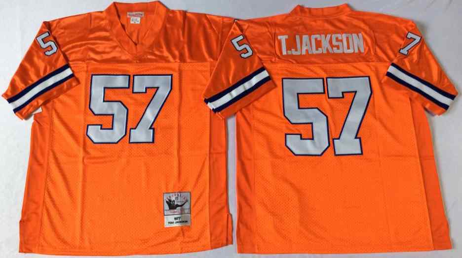 Men's Denver Broncos 57 Tom Jackson Throwback Orange Jersey