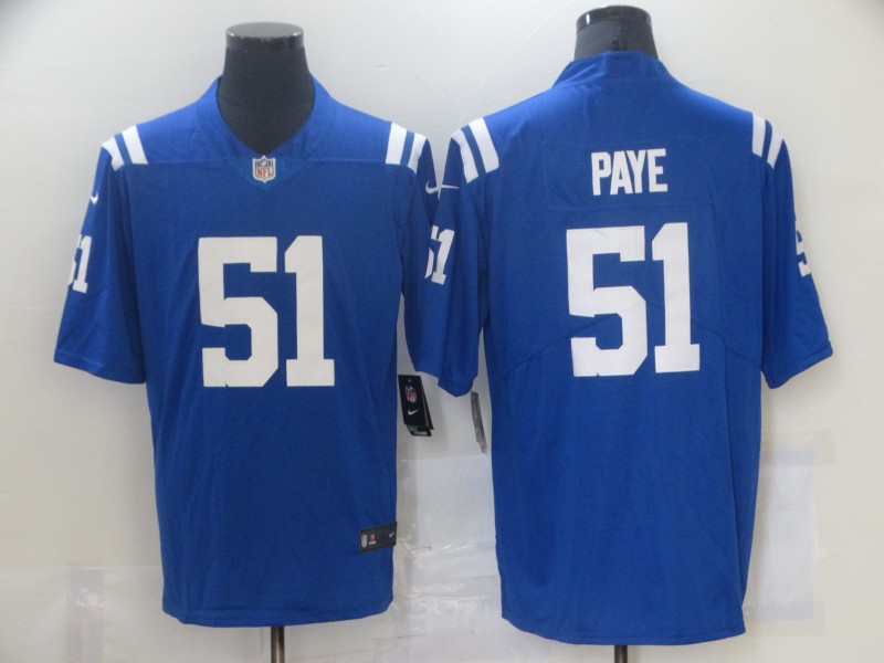 Nike Colts 51 Kwity Paye Royal 2021 NFL Draft Vapor Untouchable