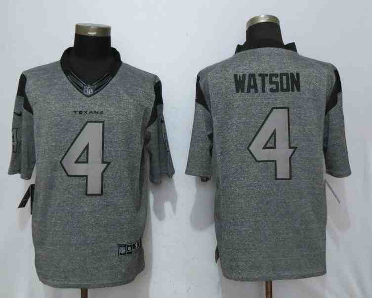 Nike Texans 4 Deshaun Watson Gray Gridiron Gray Limited Jersey