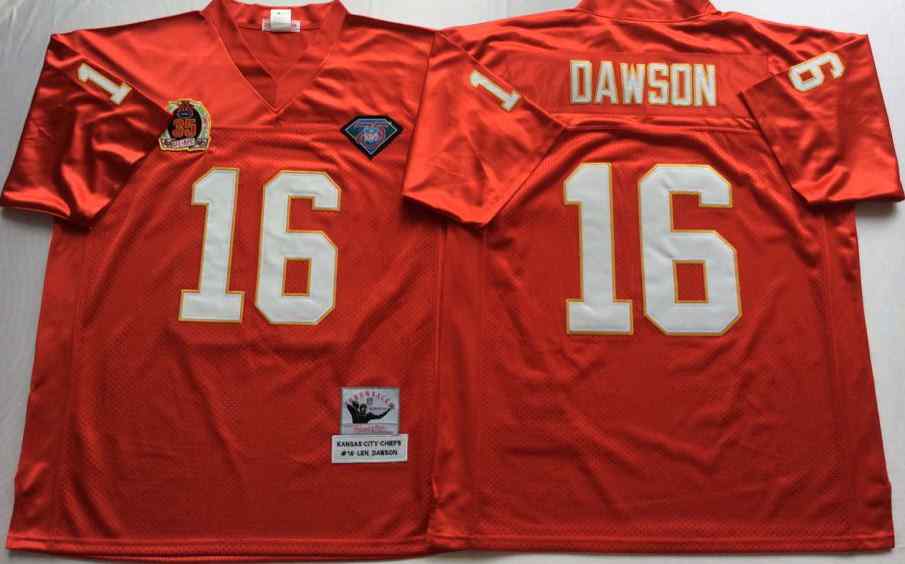 Men's Kansas City Chiefs 16 Len Dawson 1994 Throwback Red Jersey