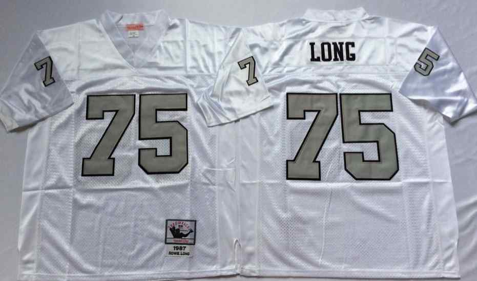 Men's Las Vegas Raiders #75 Howie Long Throwback WhiteSilver Jersey