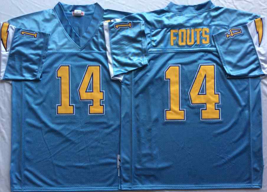 Men's Los Angeles Chargers #14 Dan Fouts Throwback Powder Blue Jersey
