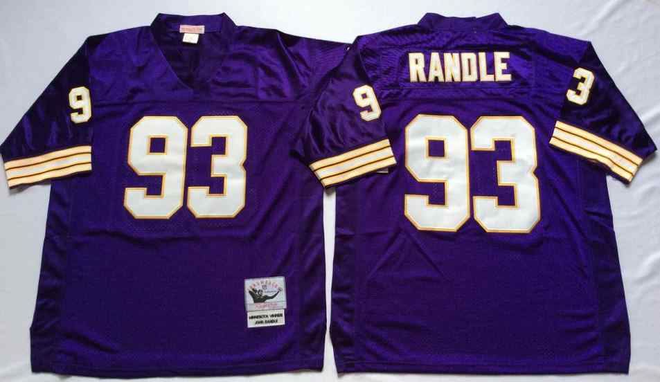 Men's Minnesota Vikings #93 John Randle Throwback Purple Jersey