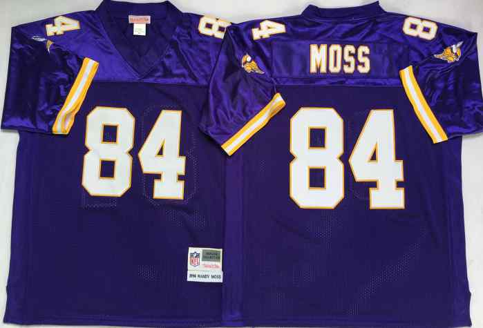 Men's Minnesota Vikings #84 RANDY MOSS 1998 Throwback Purple Jersey