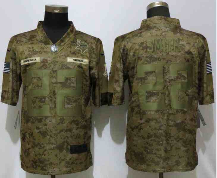 NEW Nike Dallas Vikings 22 Smith Nike Camo Salute to Service Limited Jersey