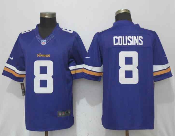 Nike Vikings 8 Kirk Cousins Purple Limited Jersey