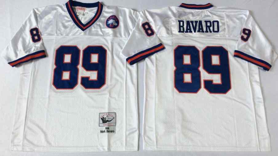 Men's New York Giants #89 Mark Bavaro 1986 Throwback White Jersey