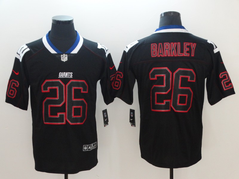 Men's New York Giants 26 Saquon Barkley Black Lights Out Color Rush NFL Limited Jersey