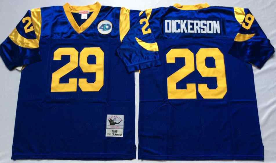 Men's Los Angeles Rams #29 Eric Dickerson Blue Throwback Jersey