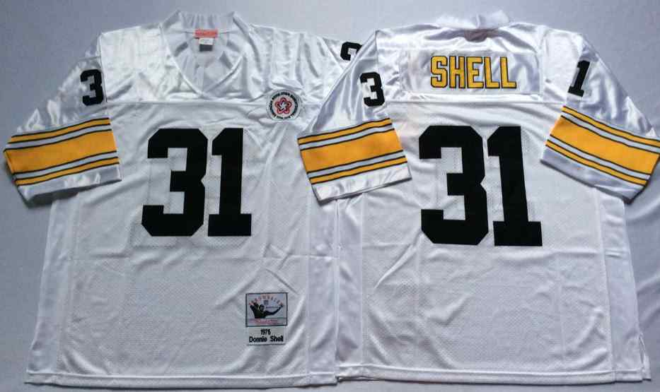 Men's Pittsburgh Steelers #31 Donnie Shell 1975 Throwback White Jersey