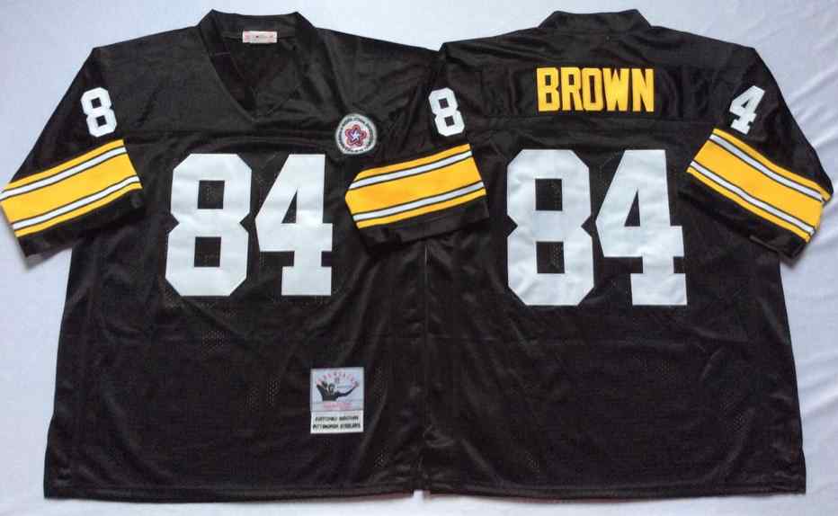 Men's Pittsburgh Steelers #84 Antonio Brown Black M&N Throwback Jersey