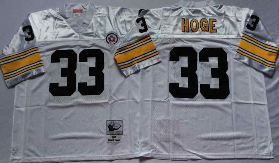 Men's Pittsburgh Steelers #33 Merril Hoge Throwback White Jersey