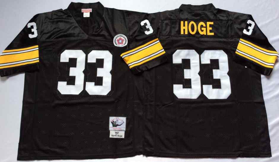 Men's Pittsburgh Steelers #33 Merril Hoge Throwback Black Jersey